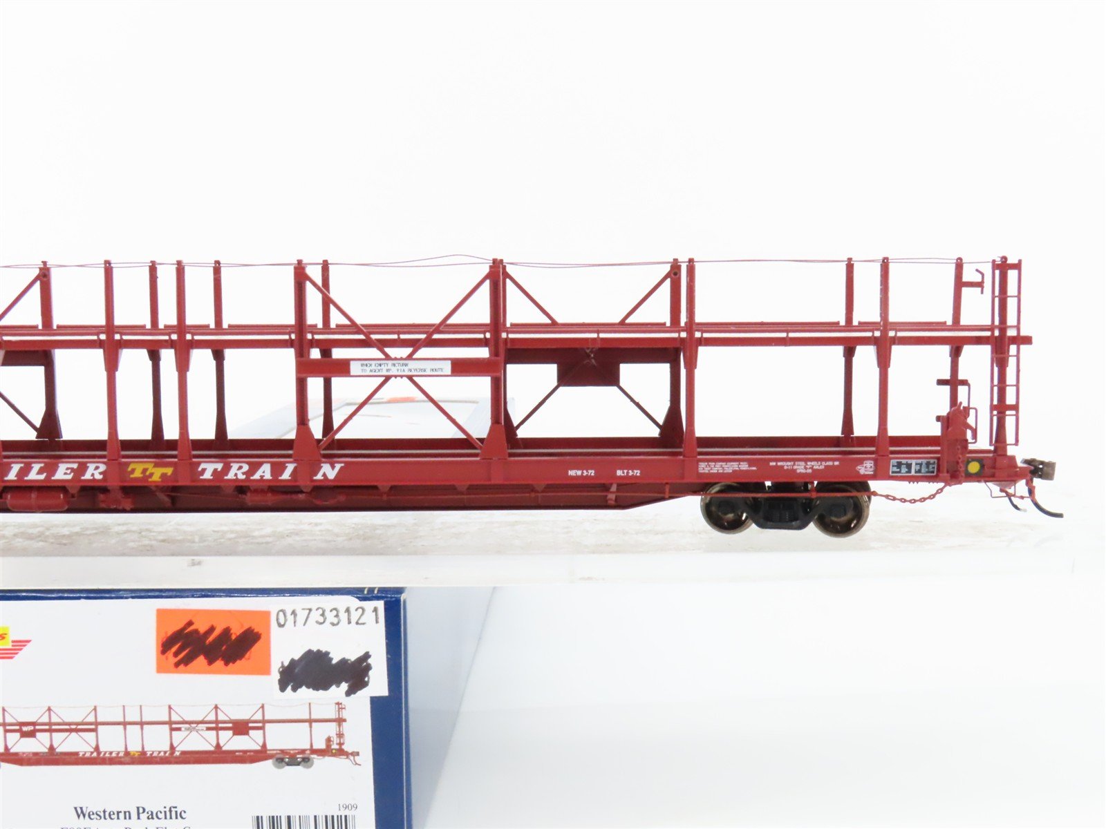 HO Athearn Genesis ATHG69542 TTBX WP Western Pacific Auto Rack Flat Car #910808