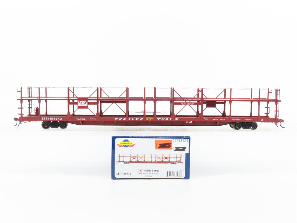 HO Athearn ATHG69536 BTTX GM&amp;O Gulf Mobile &amp; Ohio Auto Rack Flat Car #912840