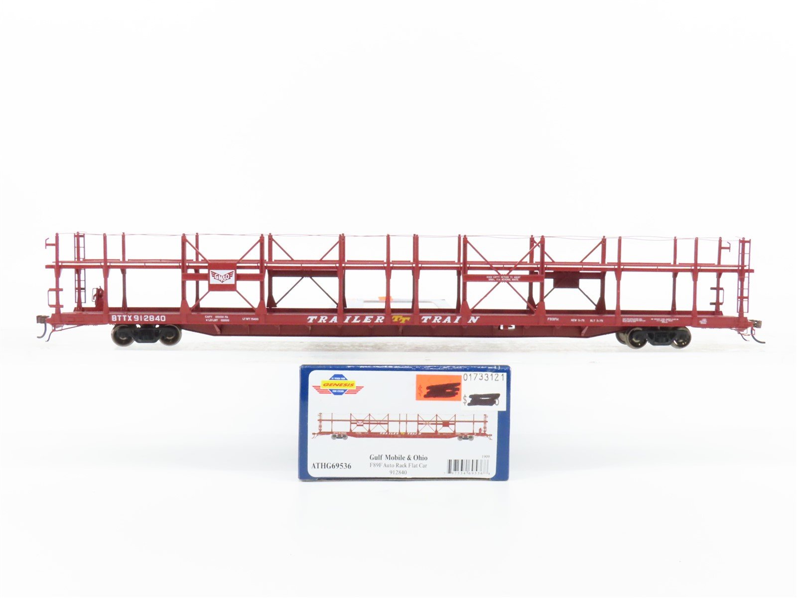 HO Athearn ATHG69536 BTTX GM&O Gulf Mobile & Ohio Auto Rack Flat Car #912840