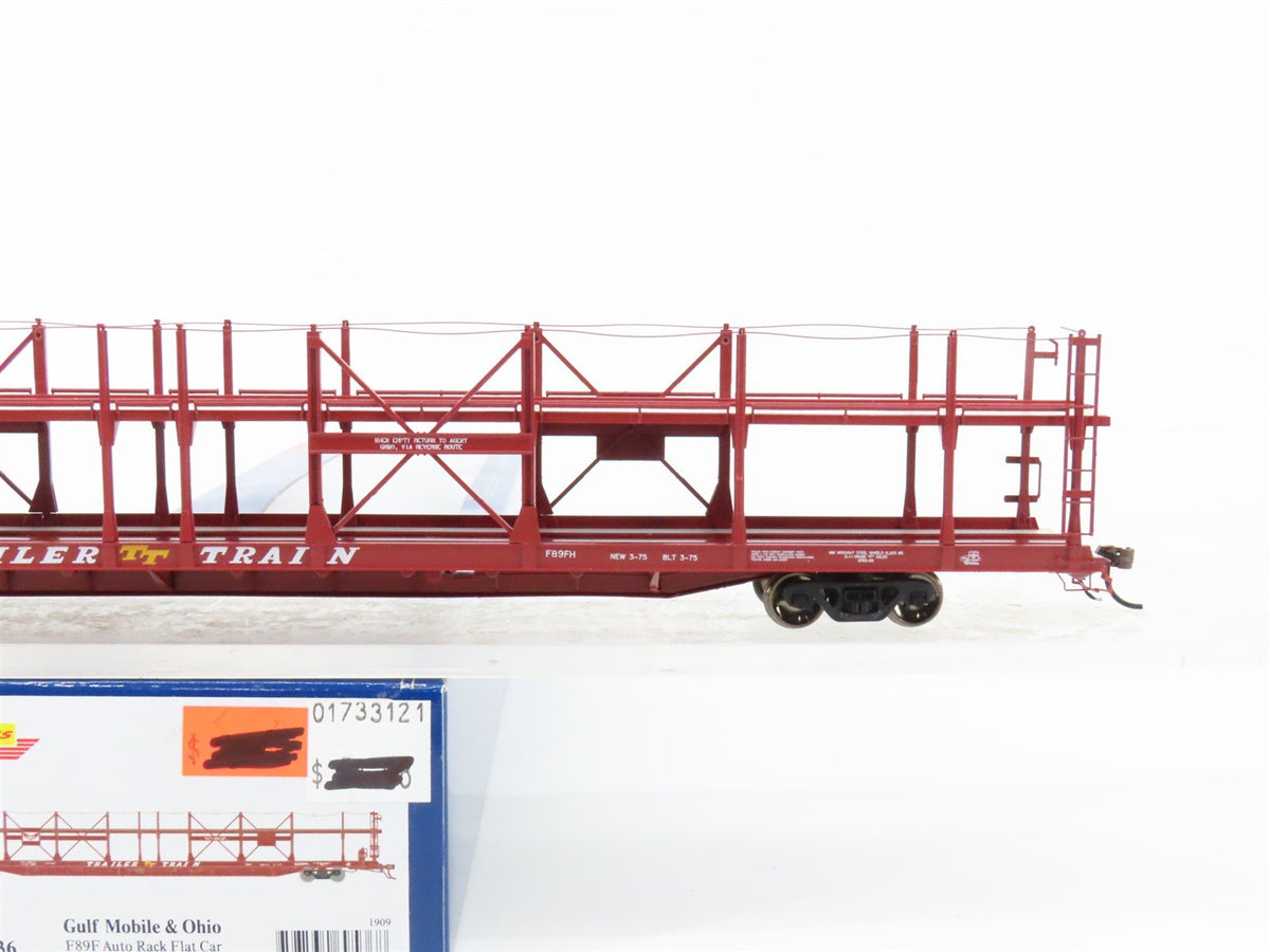 HO Athearn ATHG69536 BTTX GM&amp;O Gulf Mobile &amp; Ohio Auto Rack Flat Car #912840