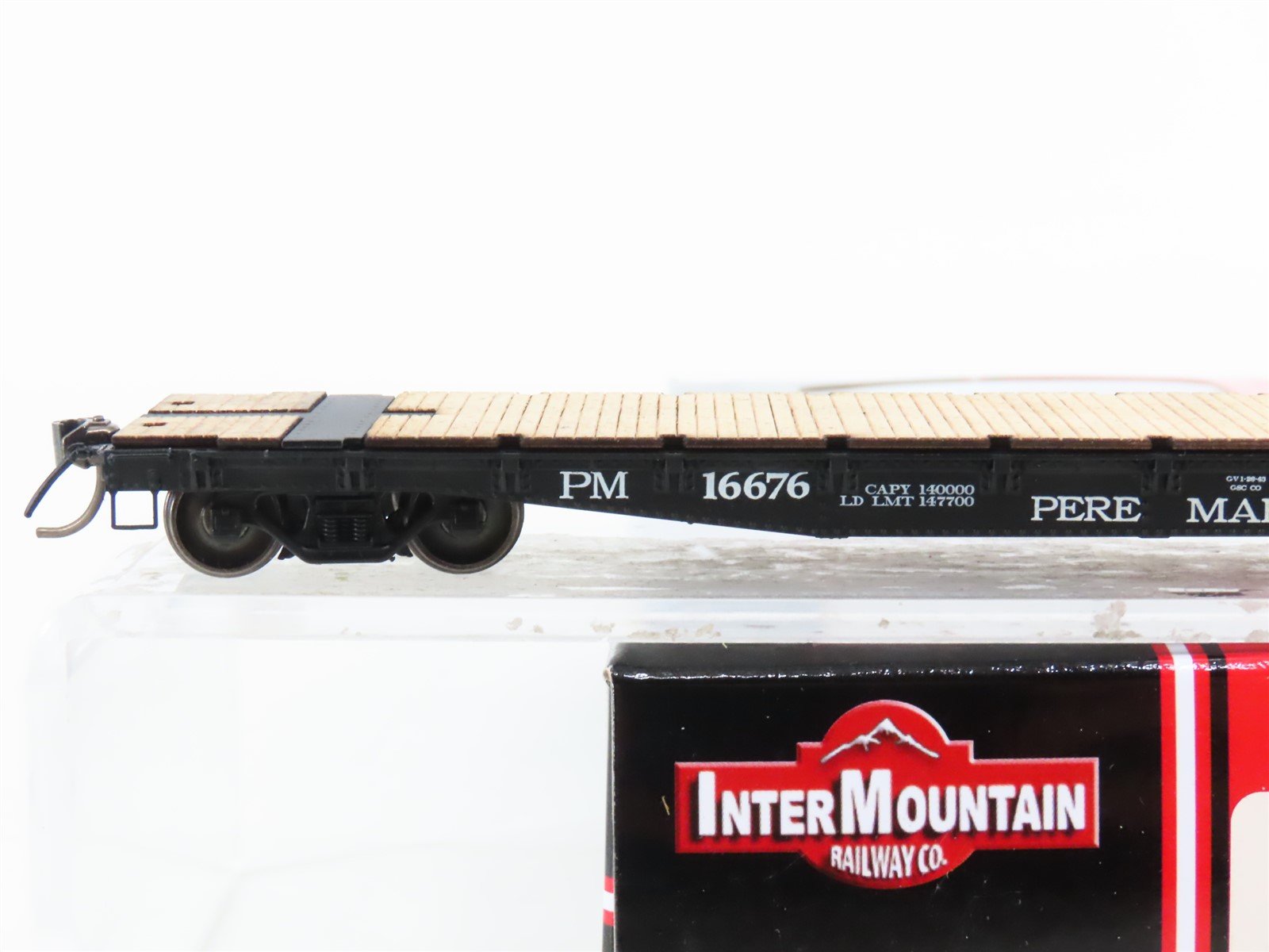 HO Intermountain 48715-11 PM Pere Marquette AAR 70-Ton 53' Flatcar #16676