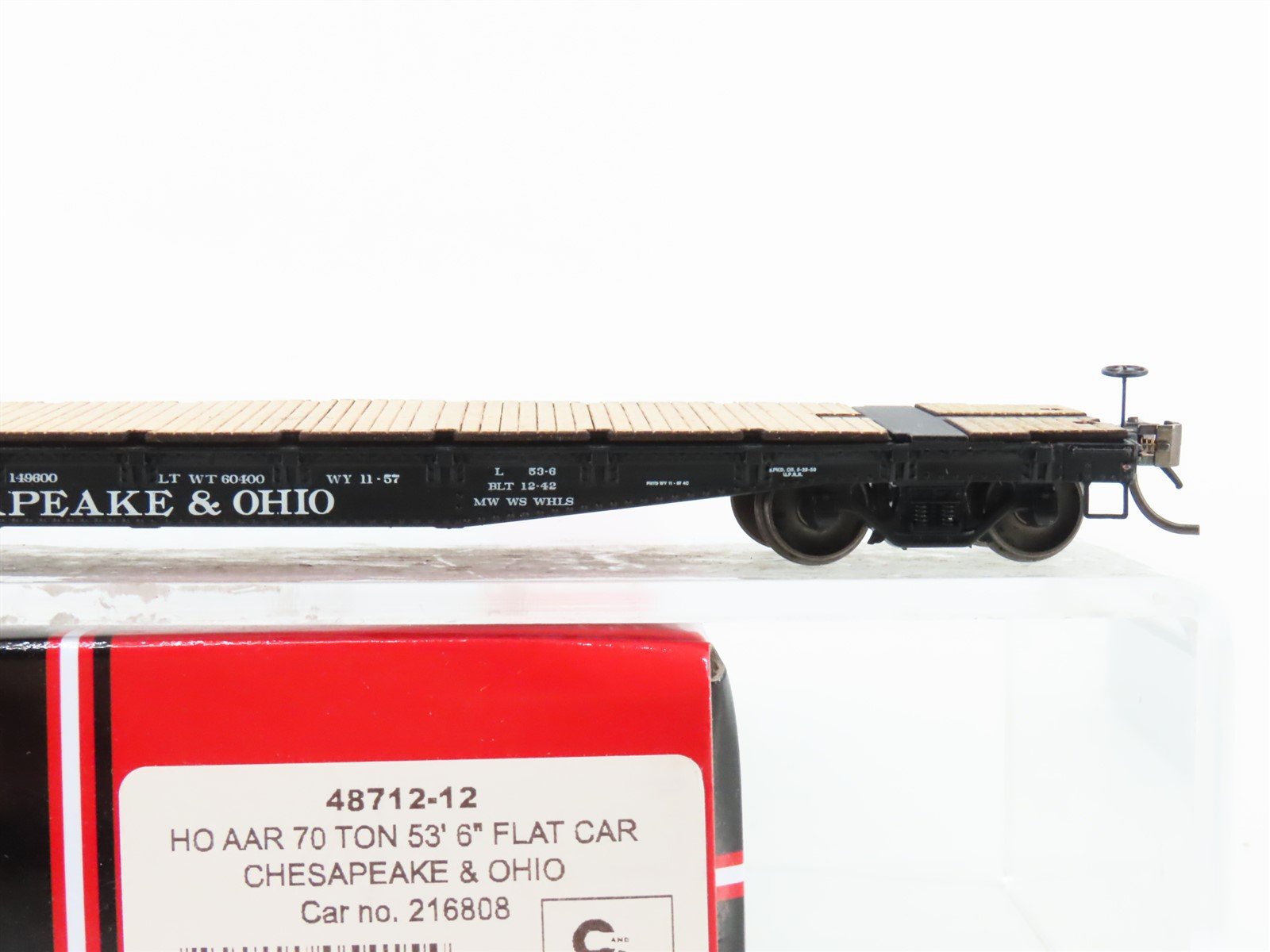 HO Intermountain 48712-12 C&O Chesapeake & Ohio AAR 70-Ton 53' Flatcar #218808