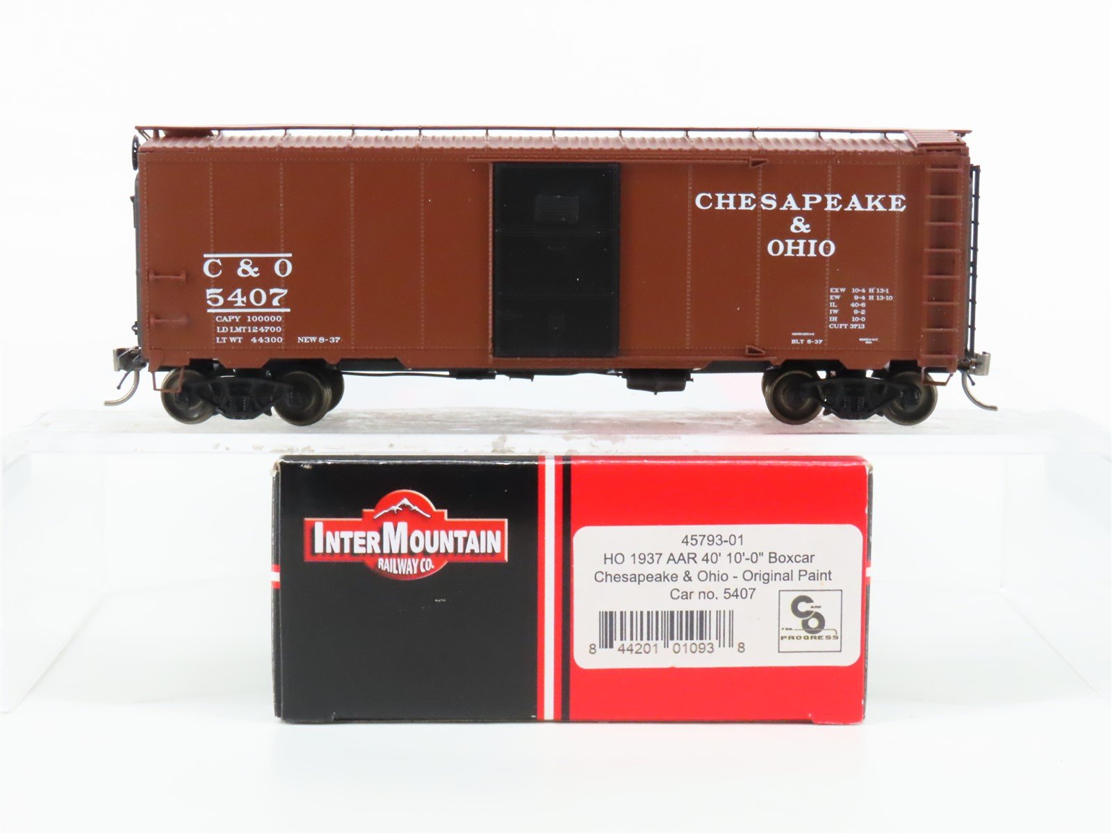 HO Scale Intermountain 45793-01 C&O Chesapeake & Ohio 40' Boxcar #5407