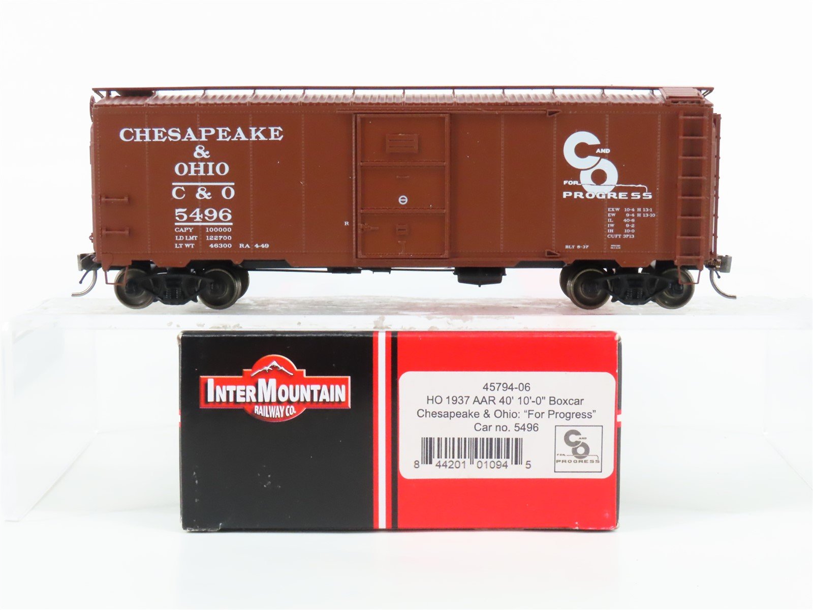 HO Scale Intermountain 45794-06 C&O Chesapeake & Ohio 40' Boxcar #5496