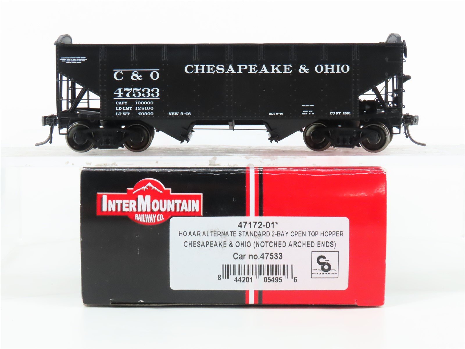 HO Scale Intermountain 47172-01 C&O Chesapeake & Ohio 2-Bay Open Hopper #47533