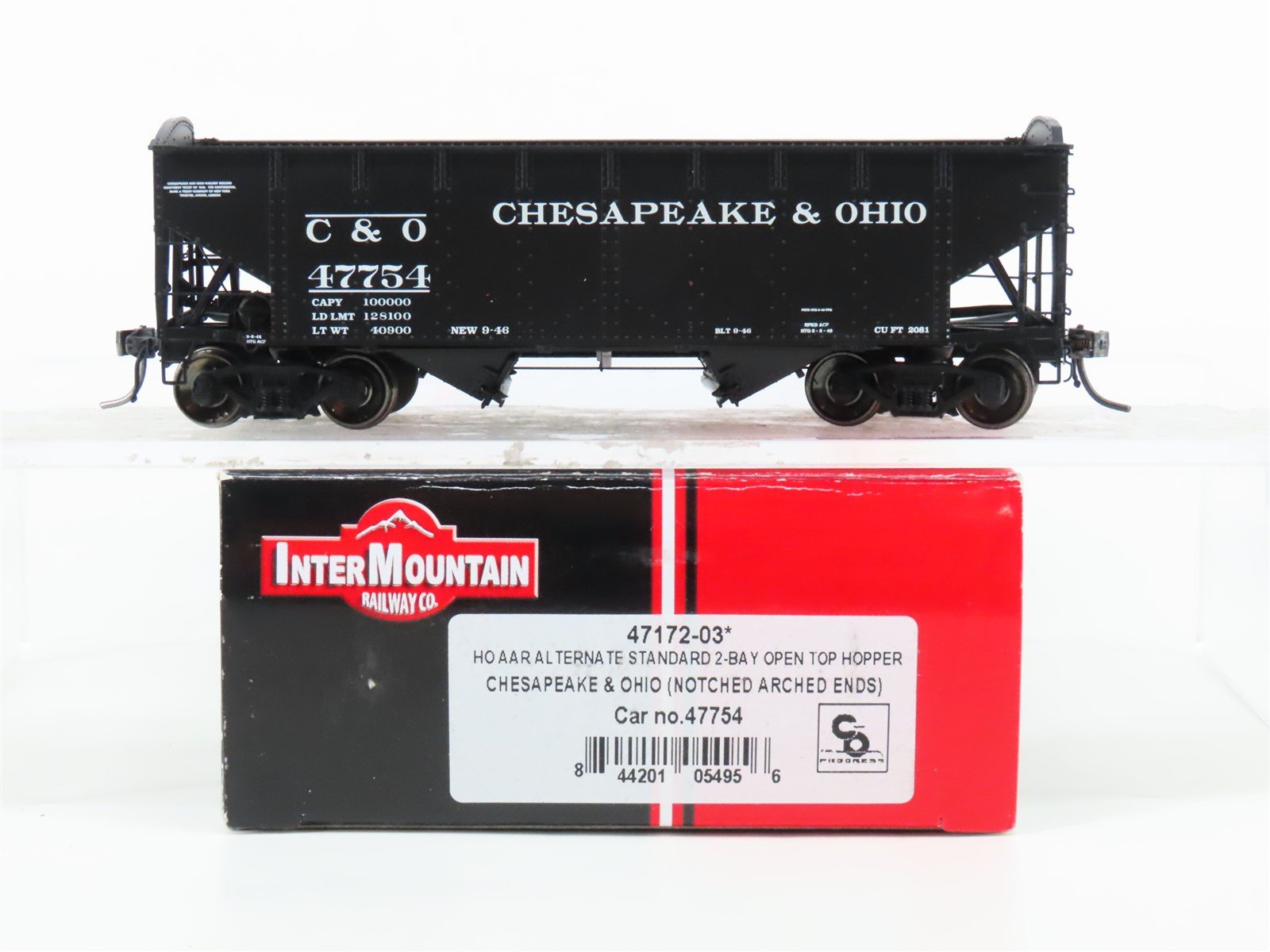 HO Scale Intermountain 47172-03 C&O Chesapeake & Ohio 2-Bay Open Hopper #47754