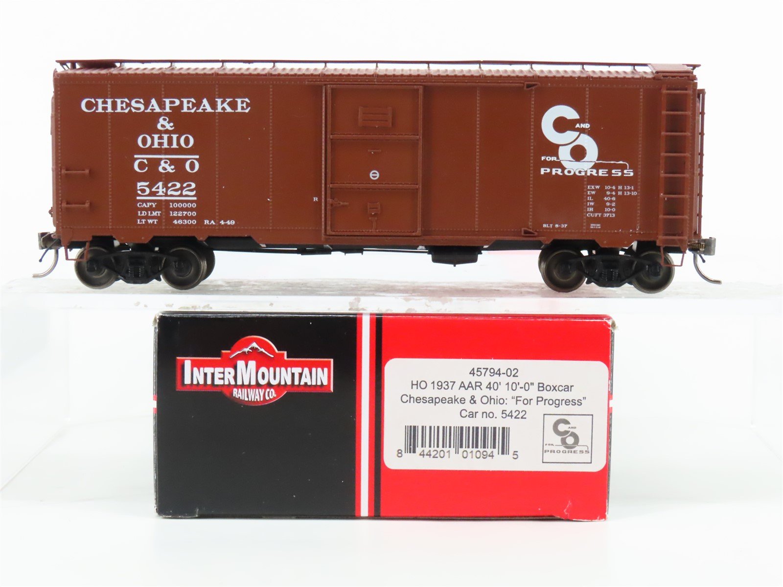 HO Scale Intermountain 45794-02 C&O Chesapeake & Ohio 40' Boxcar #5422