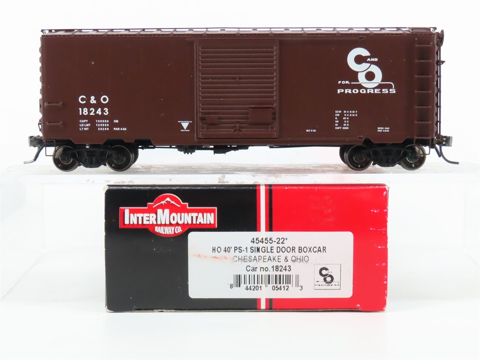 HO Scale Intermountain 45455-02 C&O Chesapeake & Ohio 40' PS-1 Boxcar #18243