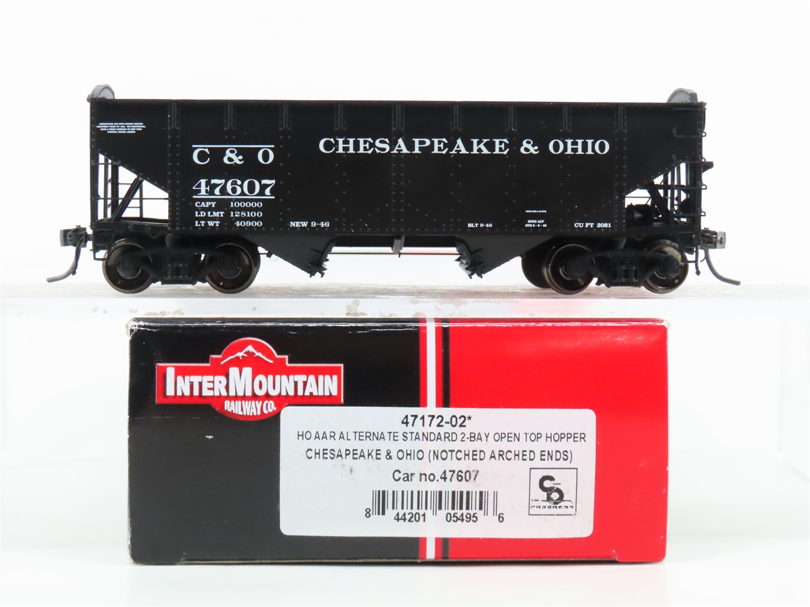HO Scale Intermountain 47172-02 C&O Chesapeake & Ohio 2-Bay Open Hopper #47607