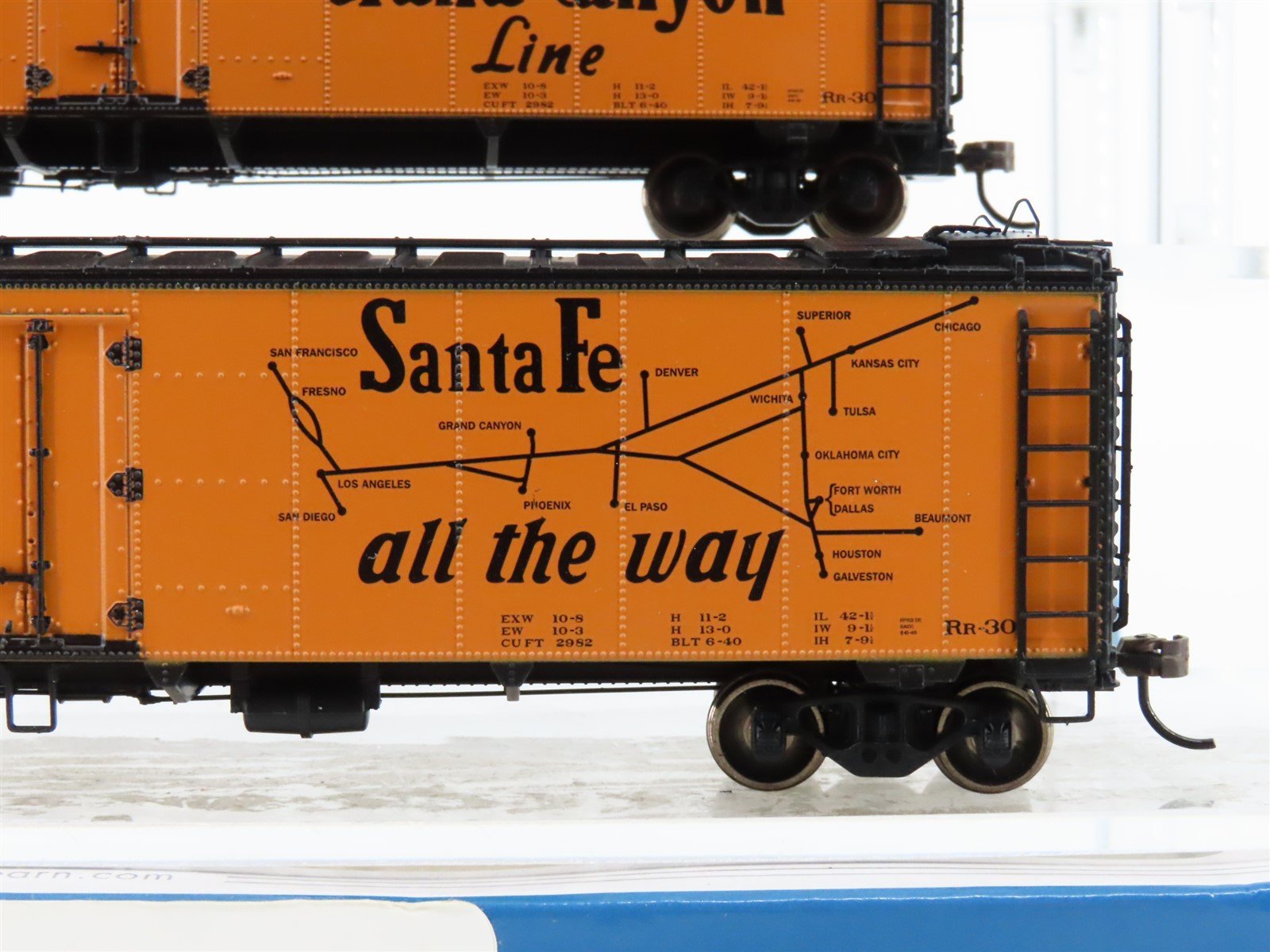 HO Scale Athearn RTR ATH97932 SFRD Santa Fe 50' Ice Bunker Reefer 3-Car Pack
