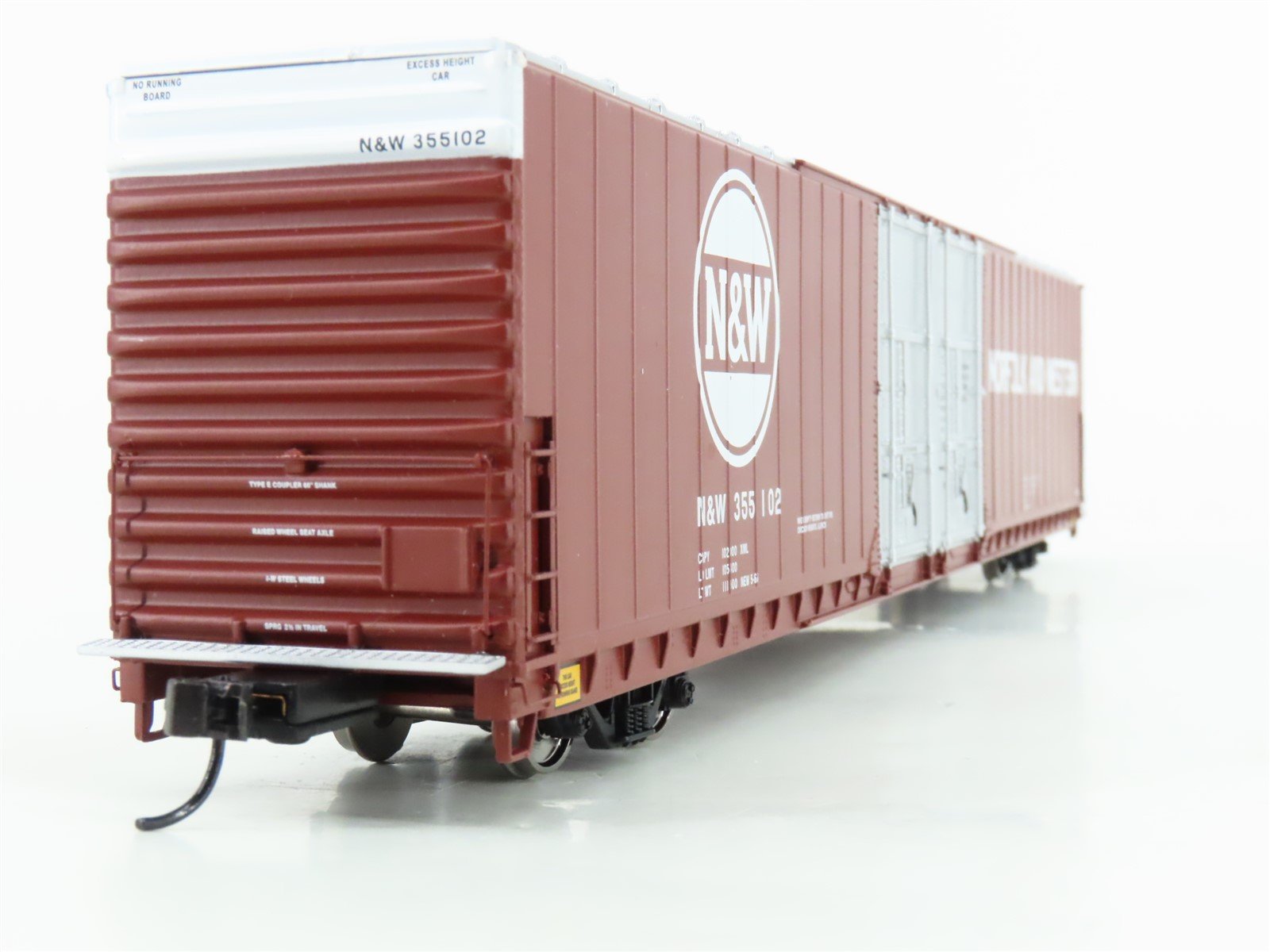 HO Scale Walthers Proto 920-102121 N&W Railway 86' P-S Hi-Cube Boxcar #355102