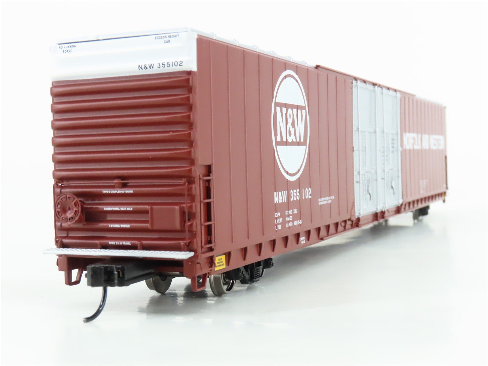 HO Scale Walthers Proto 920-102121 N&W Railway 86' P-S Hi-Cube Boxcar #355102