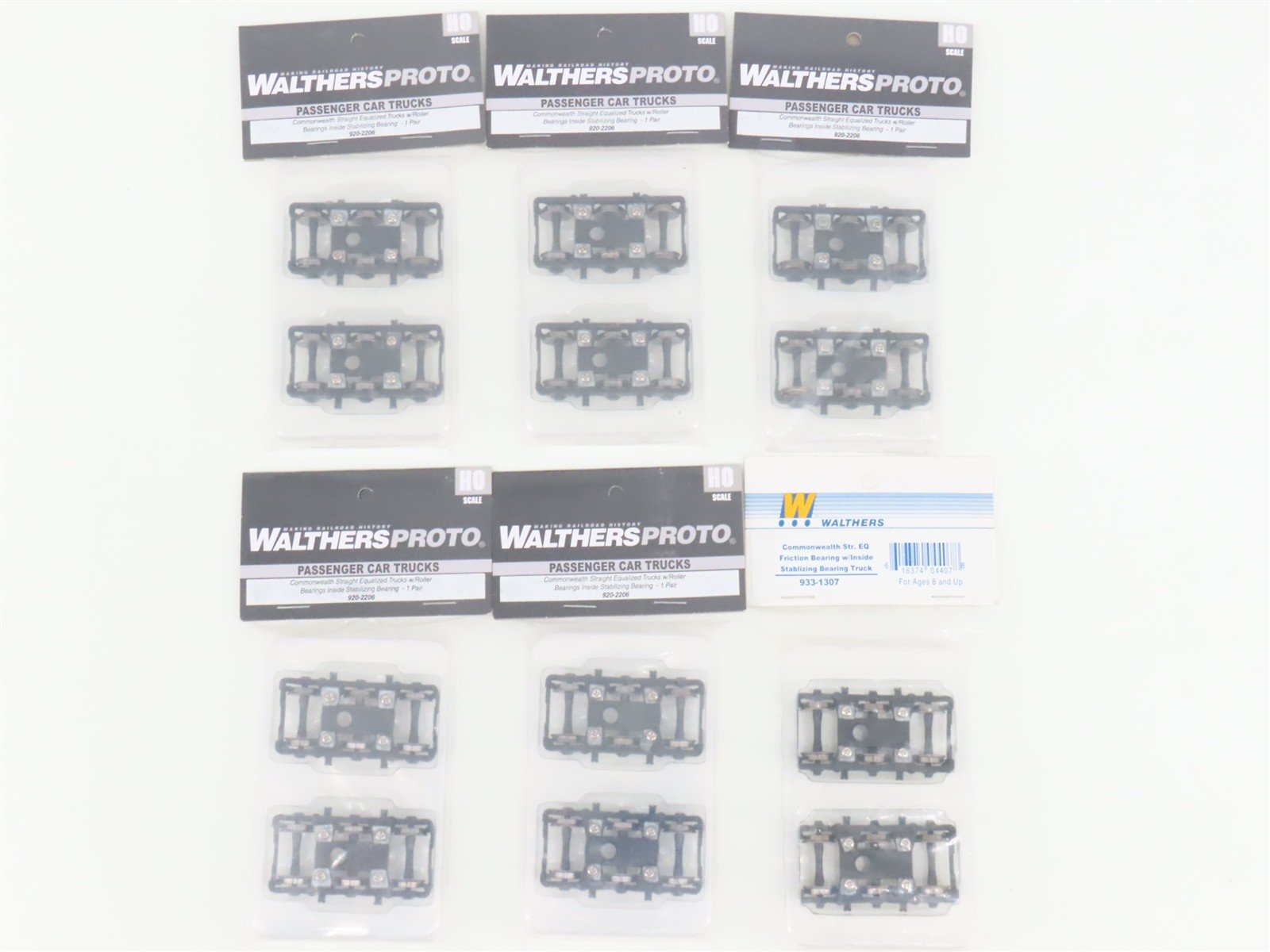 LOT of 6 HO Walthers Proto Commonwealth 6-Wheel Passenger 2-Truck Packs
