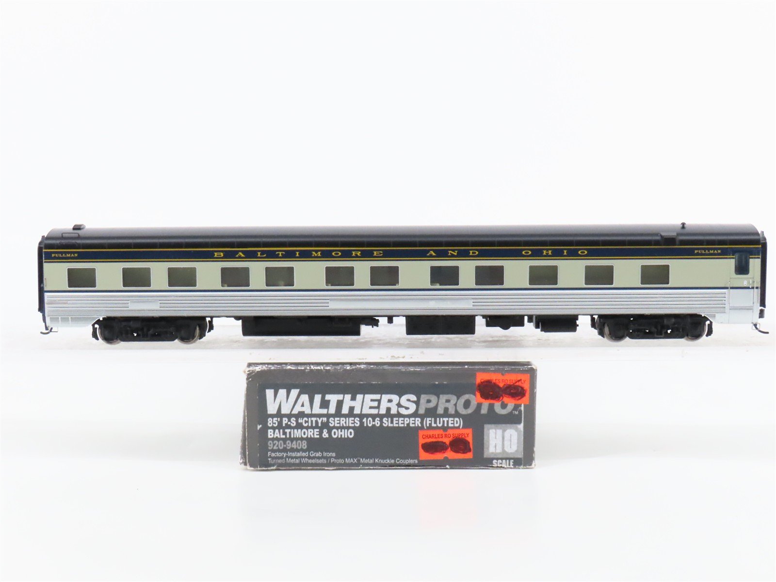 HO Walthers Proto 920-9408 B&O Baltimore & Ohio 85' 10-6 Sleeper Passenger Car