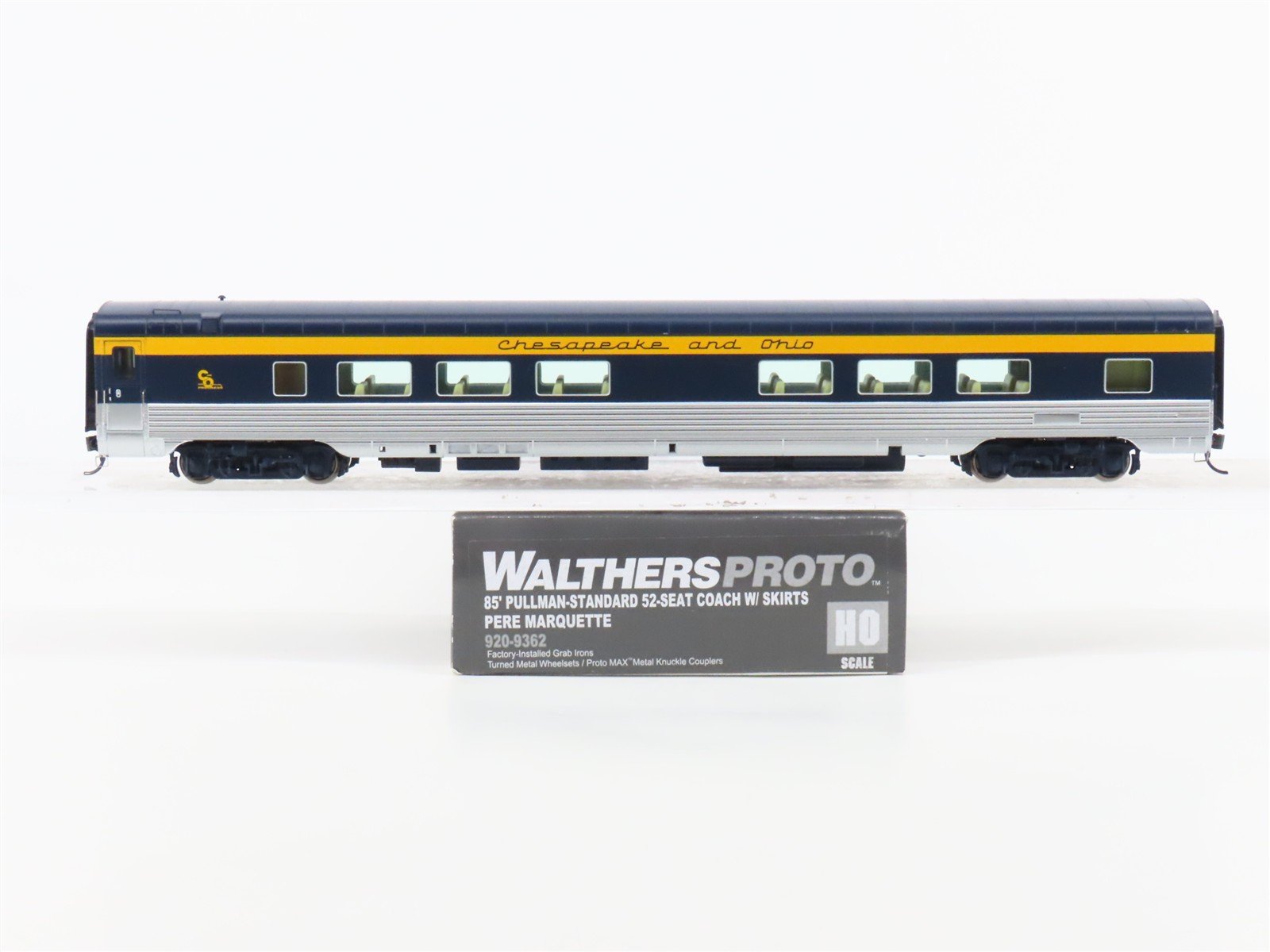 HO Scale Walthers Proto 920-9362 C&O Chesapeake Ohio 85' Coach Passenger Car