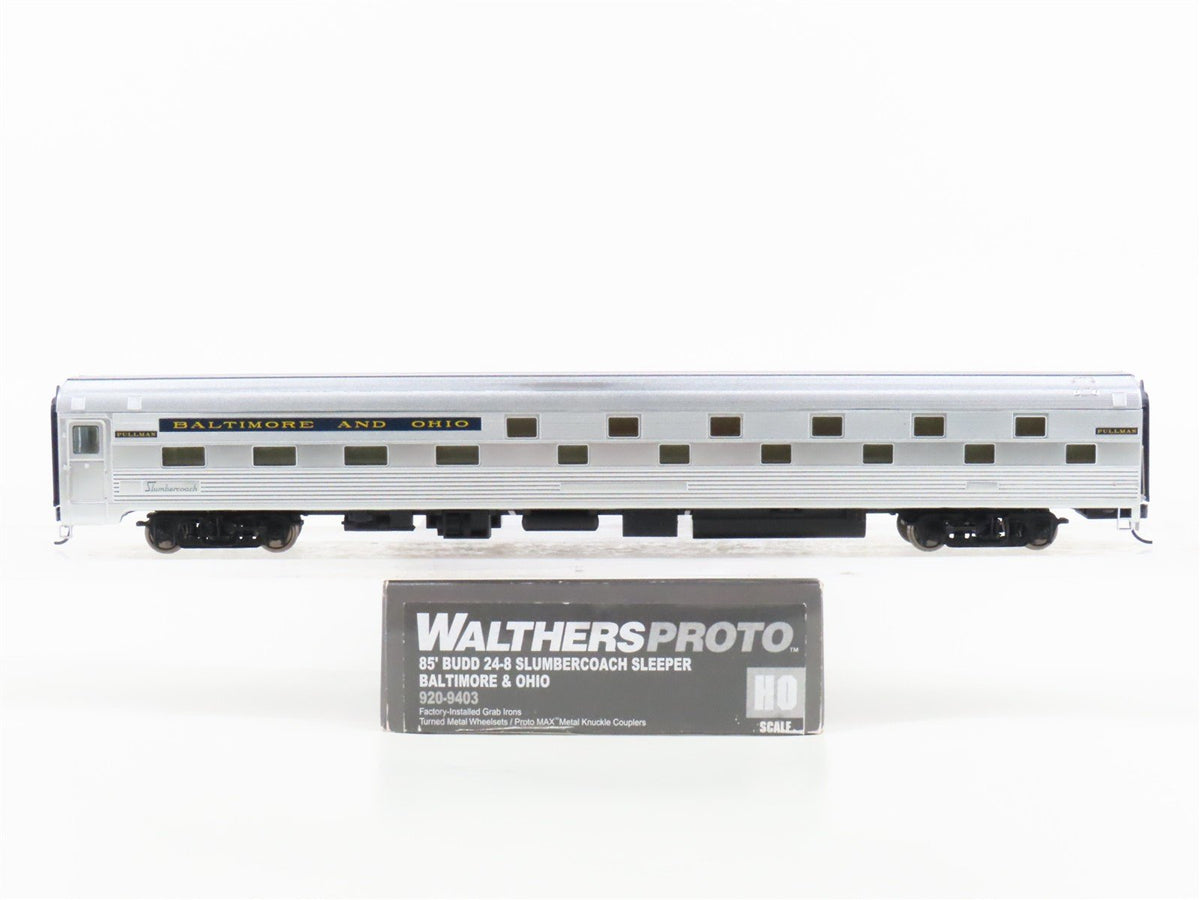 HO Walthers Proto 920-9403 B&amp;O Baltimore &amp; Ohio 85&#39; Budd Slumbercoach Passenger