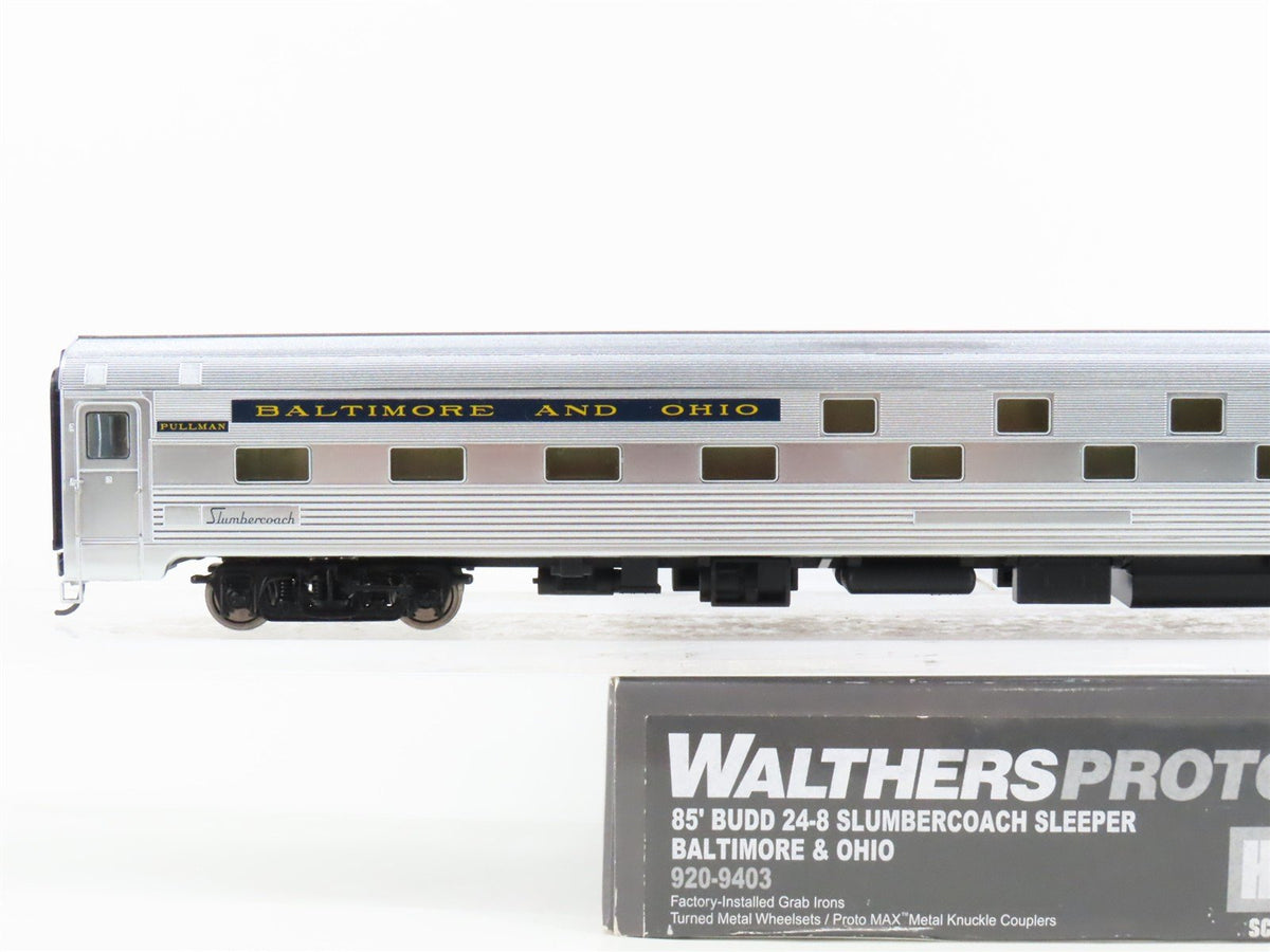 HO Walthers Proto 920-9403 B&amp;O Baltimore &amp; Ohio 85&#39; Budd Slumbercoach Passenger