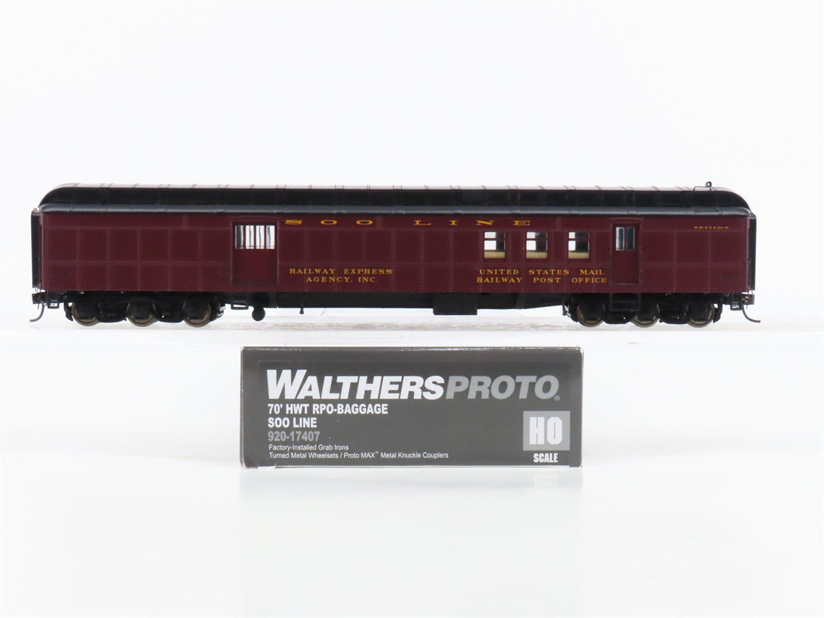 HO Walthers Proto 920-17407 SOO Line 70&#39; Heavyweight RPO-Baggage Passenger Car