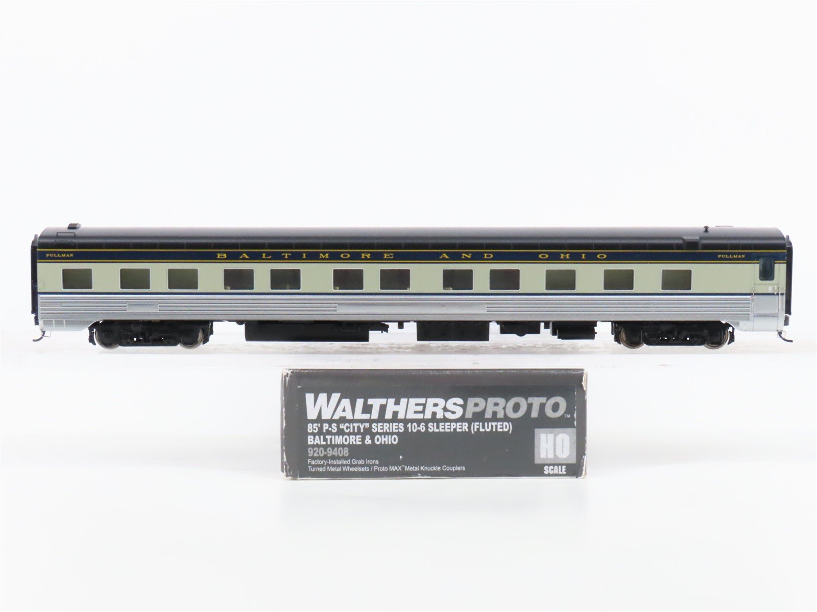 HO Walthers Proto 920-9408 B&O Baltimore & Ohio PS Fluted 10-6 Sleeper Passenger