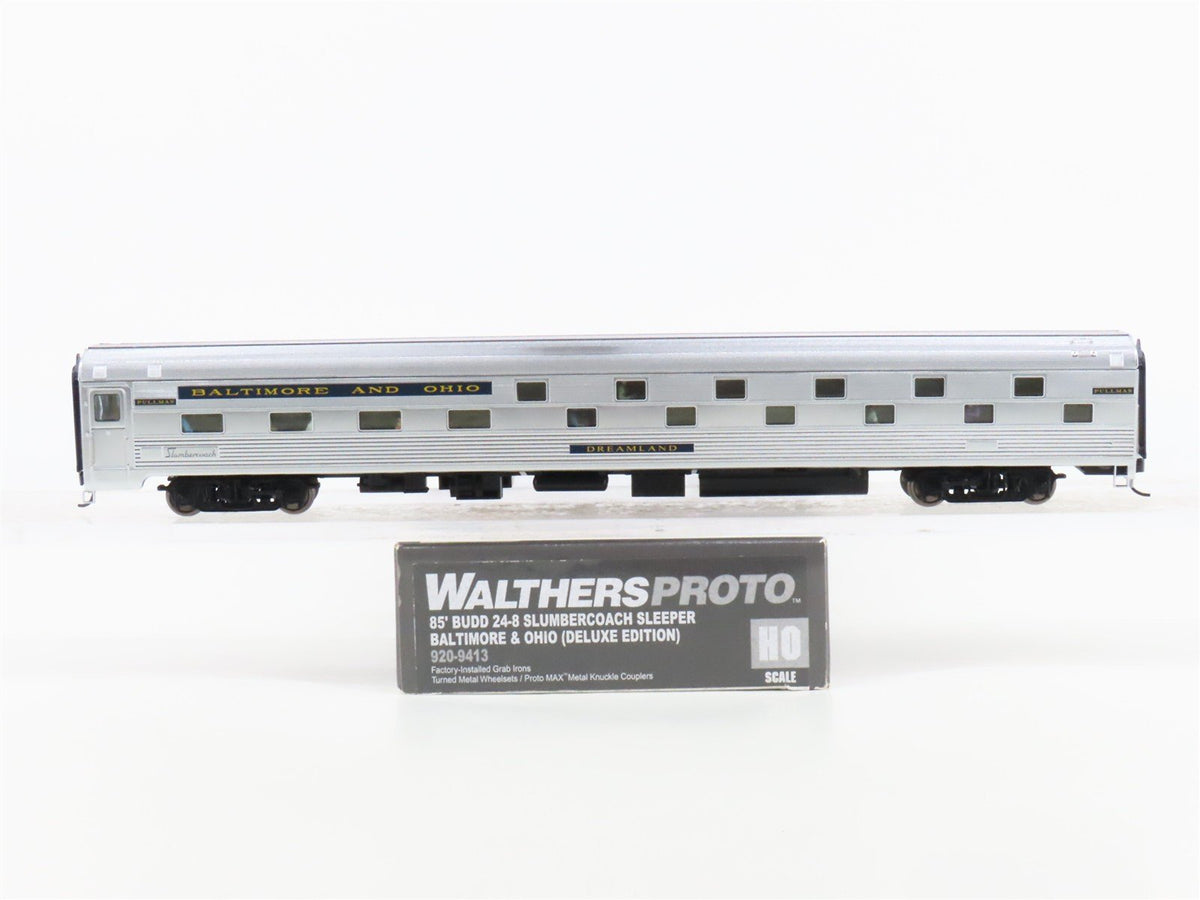 HO Walthers Proto 920-9413 B&amp;O Budd 85&#39; 24-8 Slumbercoach Passenger &quot;Dreamland&quot;
