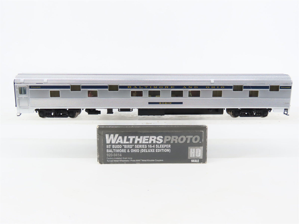HO Walthers Proto 920-9414 B&amp;O Budd 85&#39; Sleeper Passenger &quot;Robin&quot; w/ Lighting