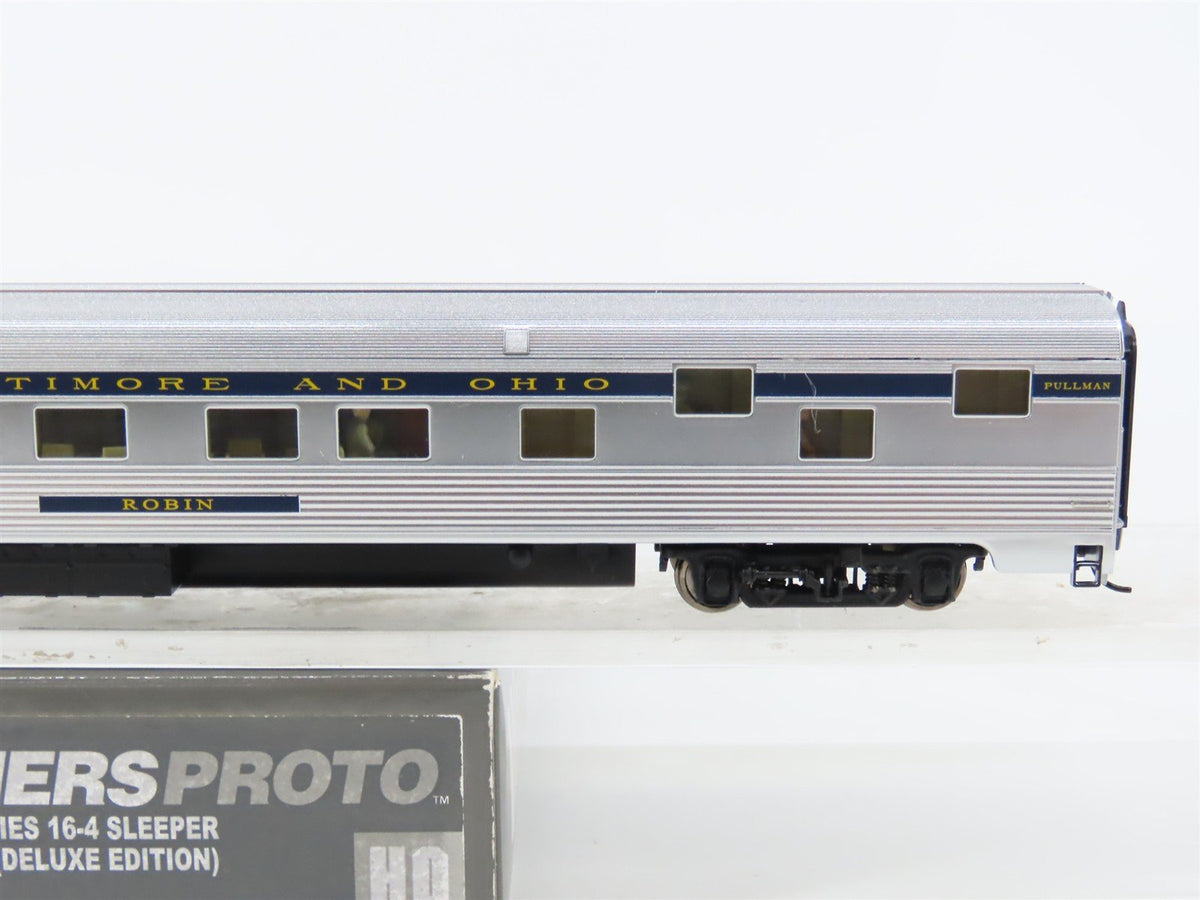 HO Walthers Proto 920-9414 B&amp;O Budd 85&#39; Sleeper Passenger &quot;Robin&quot; w/ Lighting