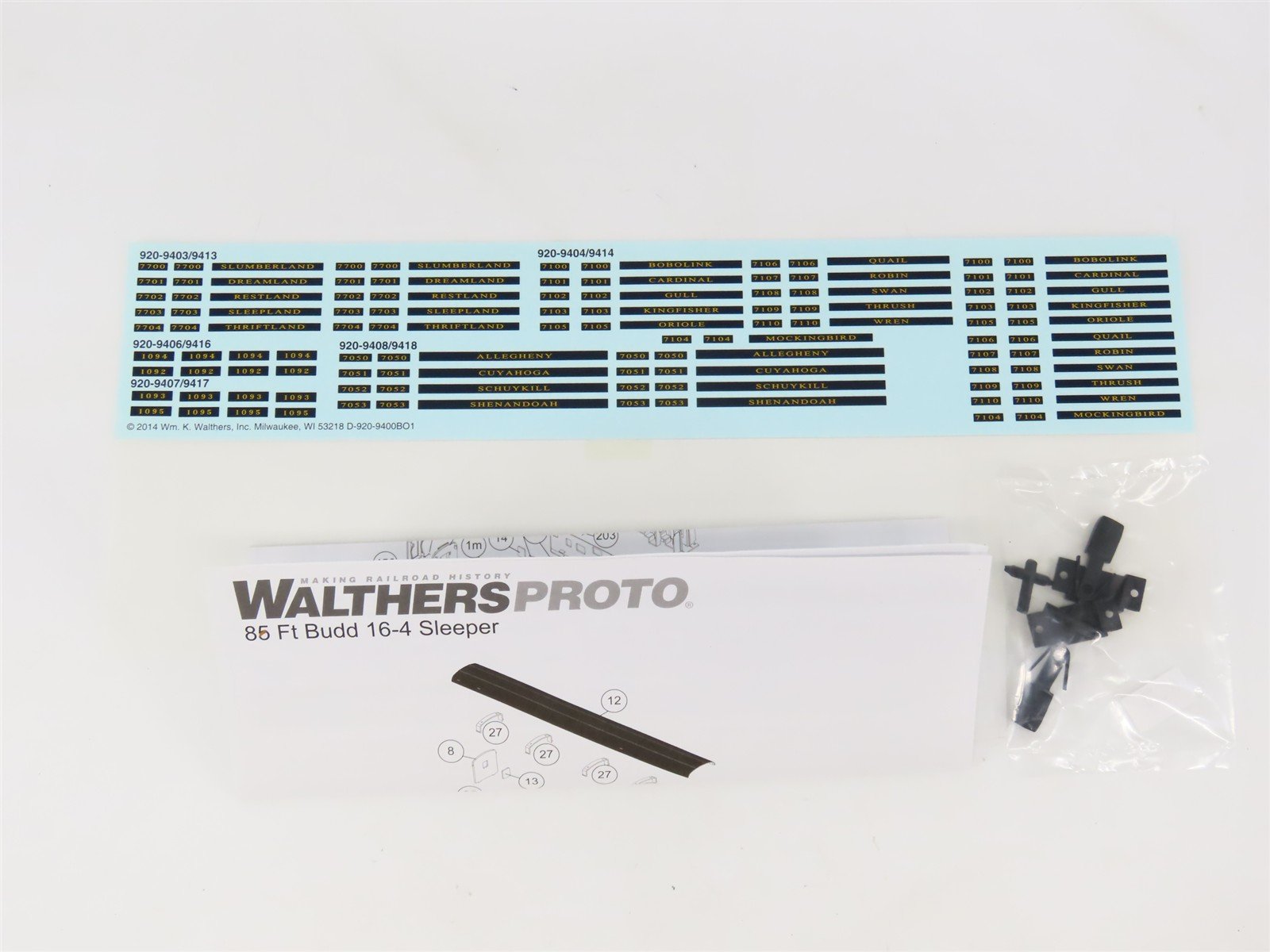 HO Walthers Proto 920-9414 B&O Budd 85' Sleeper Passenger 