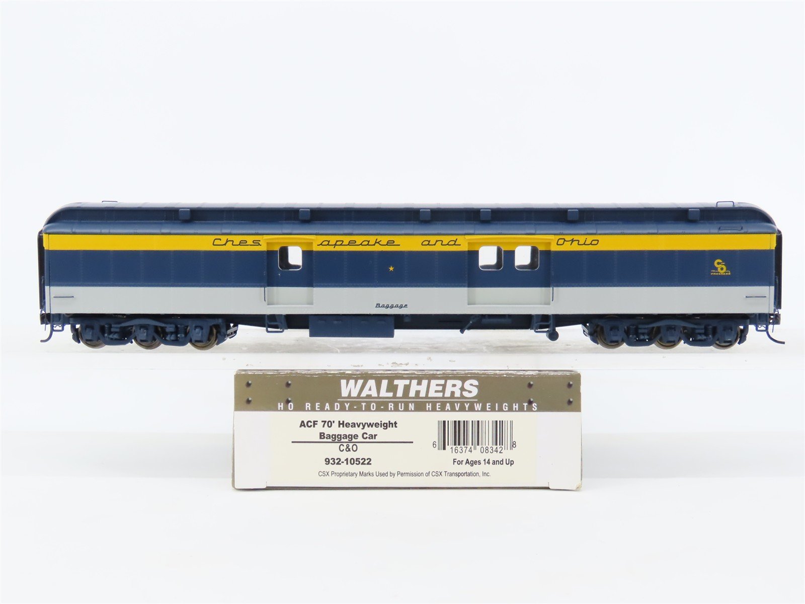 HO Walthers 932-10168 C&O Chesapeake & Ohio 70' Heavyweight Baggage Passenger