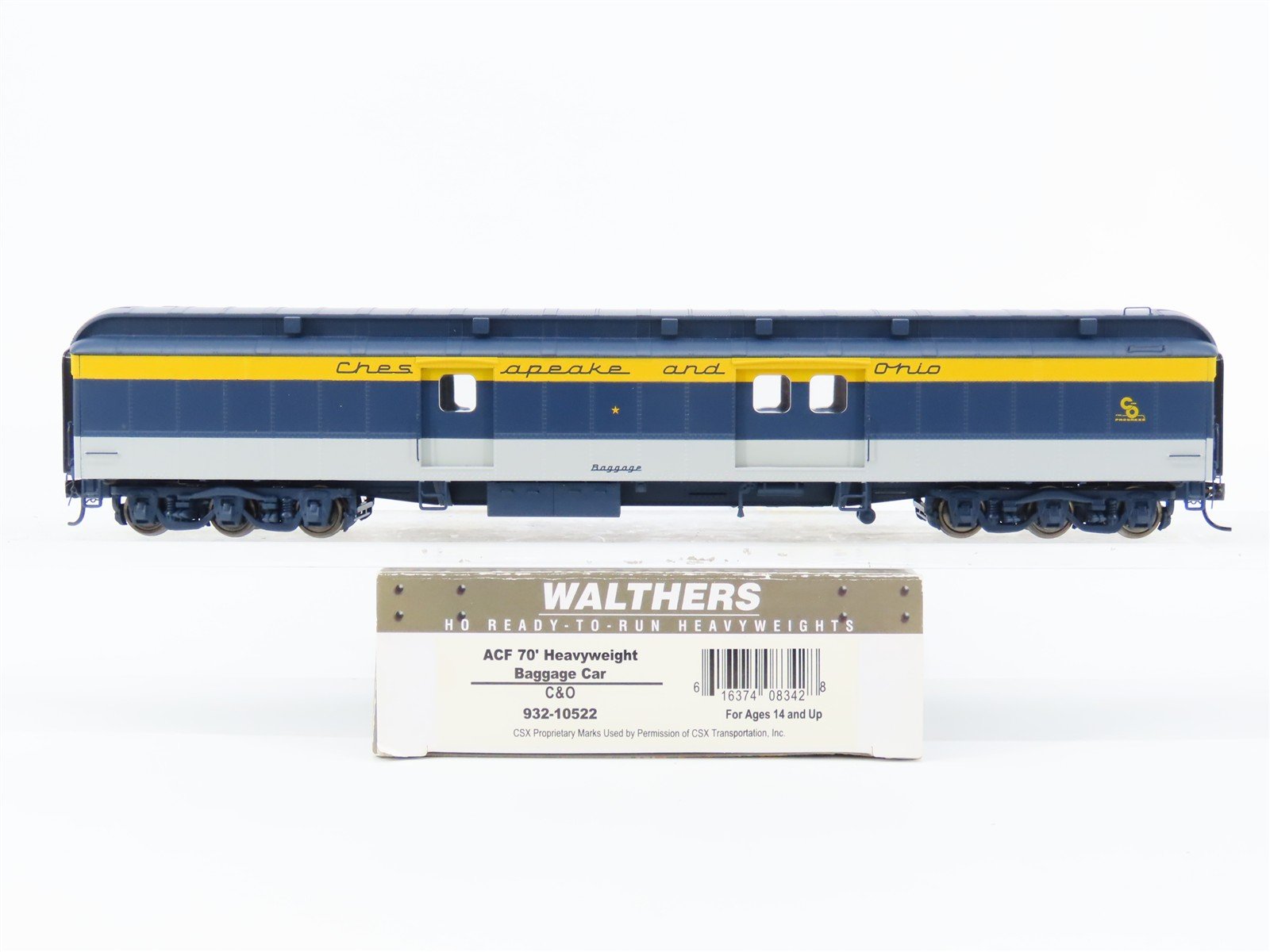 HO Walthers 932-10522 C&O Chesapeake & Ohio 70' Heavyweight Baggage Passenger