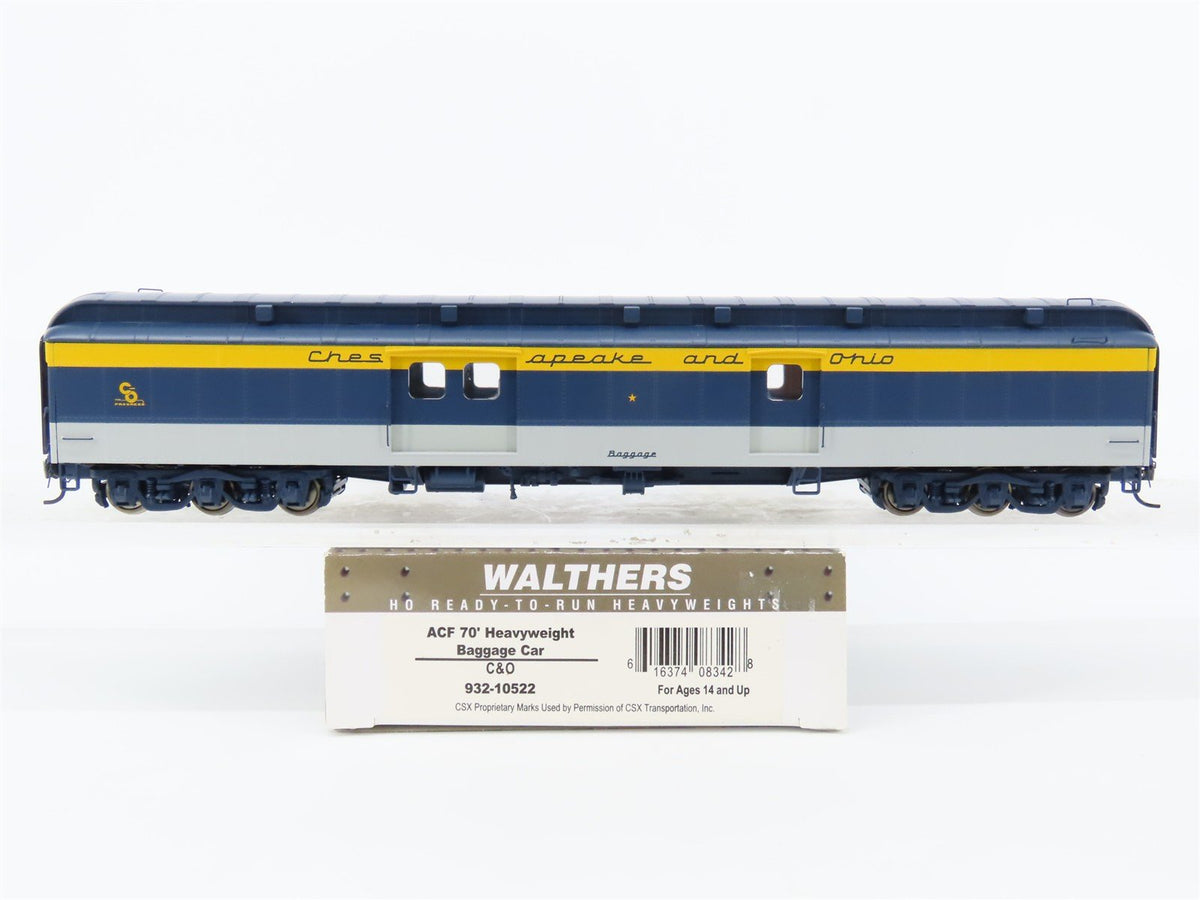 HO Walthers 932-10522 C&amp;O Chesapeake &amp; Ohio 70&#39; Heavyweight Baggage Passenger