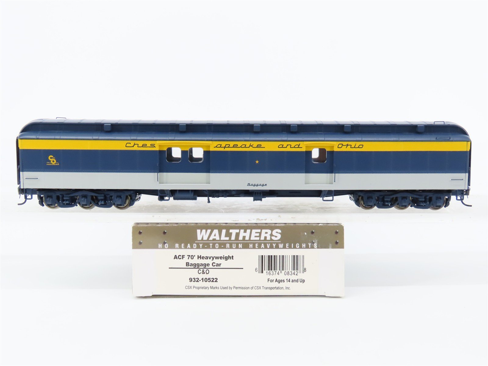 HO Walthers 932-10522 C&O Chesapeake & Ohio 70' Heavyweight Baggage Passenger
