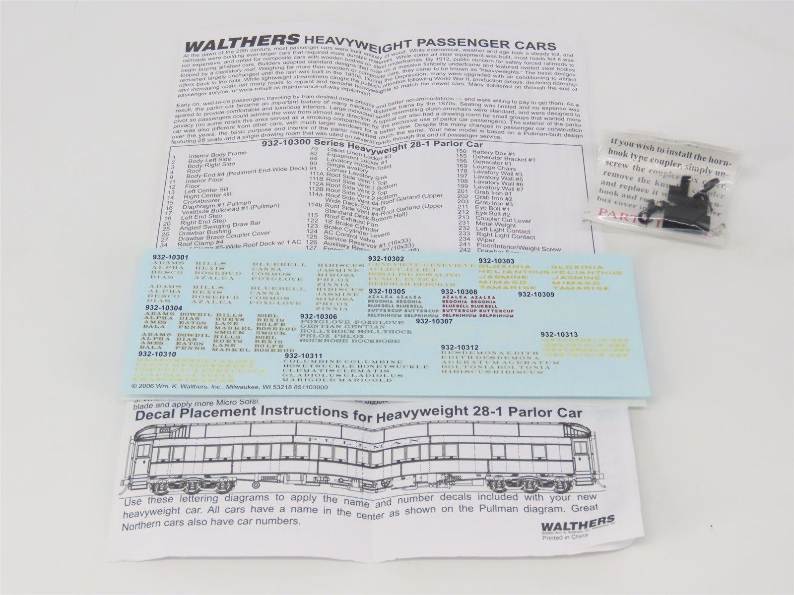 HO Walthers 932-10302 ATSF Santa Fe Pullman Heavyweight 28-1 Parlor Passenger