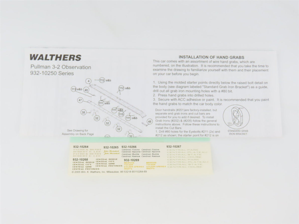 HO Walthers 932-10266 C&amp;O Chesapeake &amp; Ohio Heavyweight 3-2 Lounge-Obs Passenger