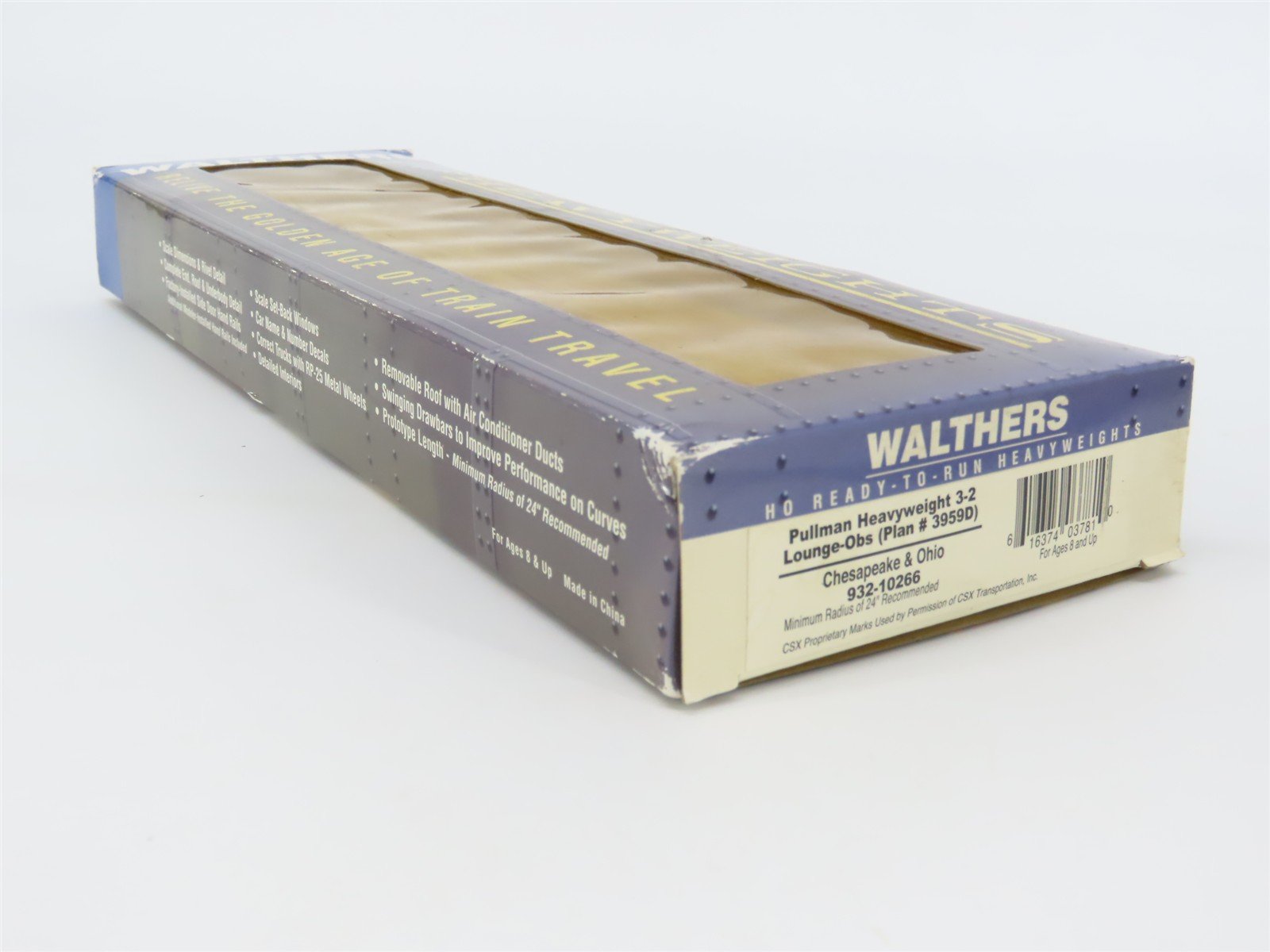 HO Walthers 932-10266 C&O Chesapeake & Ohio Heavyweight 3-2 Lounge-Obs Passenger