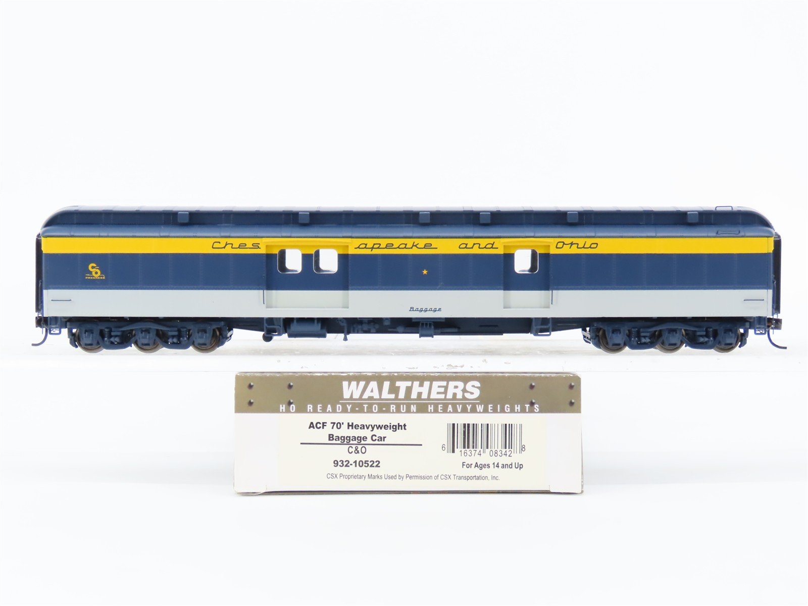 HO Walthers 932-10522 C&O Chesapeake & Ohio 70' Heavyweight Baggage Passenger