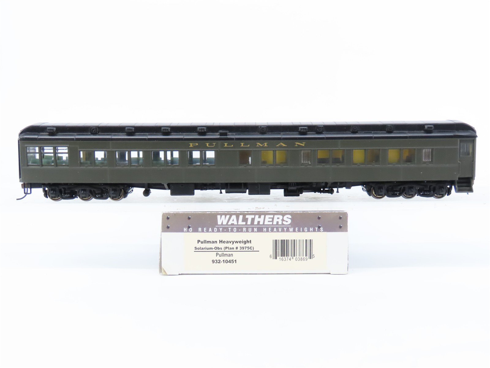 HO Scale Walthers 932-10451 Pullman Heavyweight Solarium-Obs Passenger Car