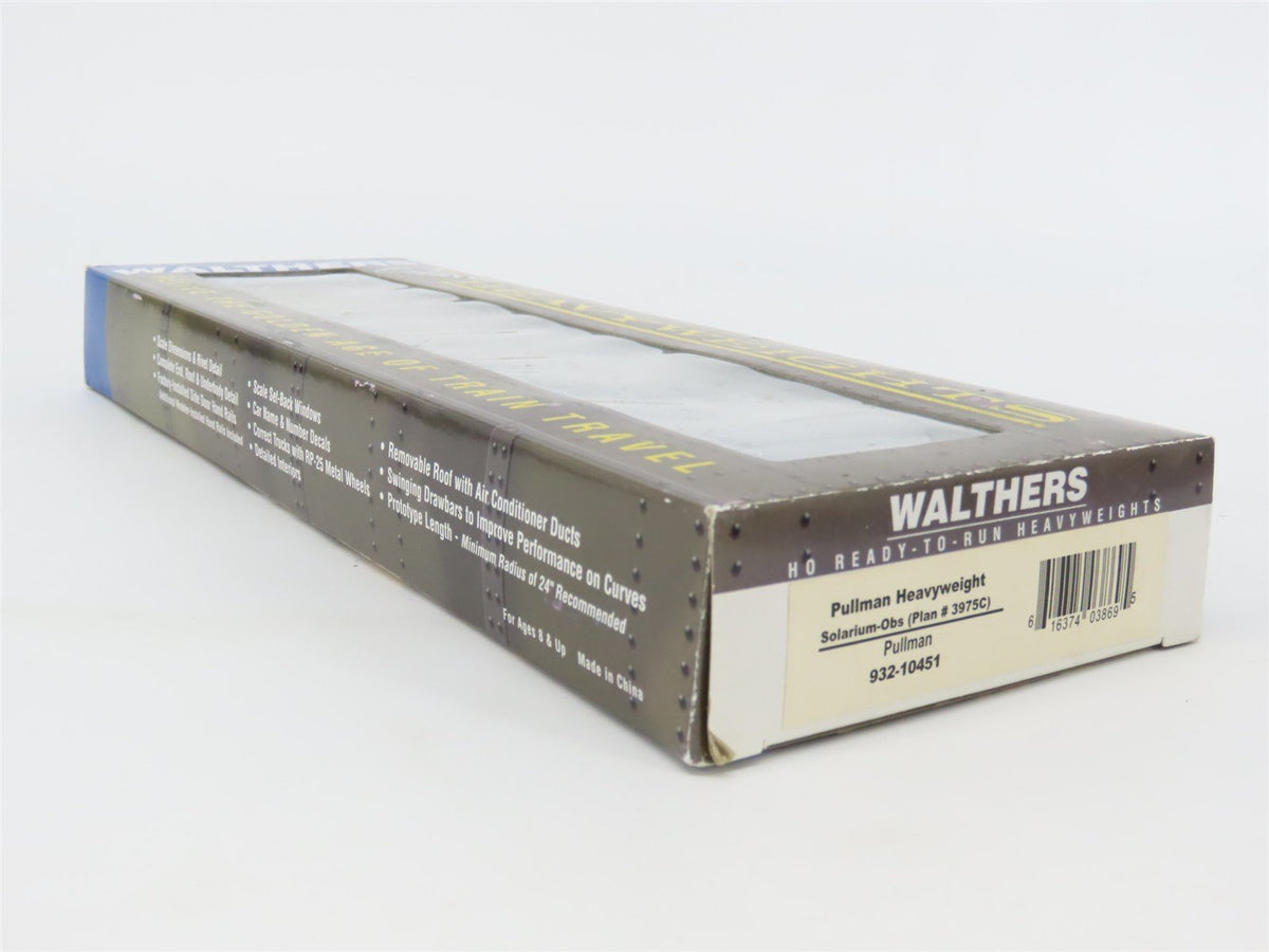 HO Scale Walthers 932-10451 Pullman Heavyweight Solarium-Obs Passenger Car