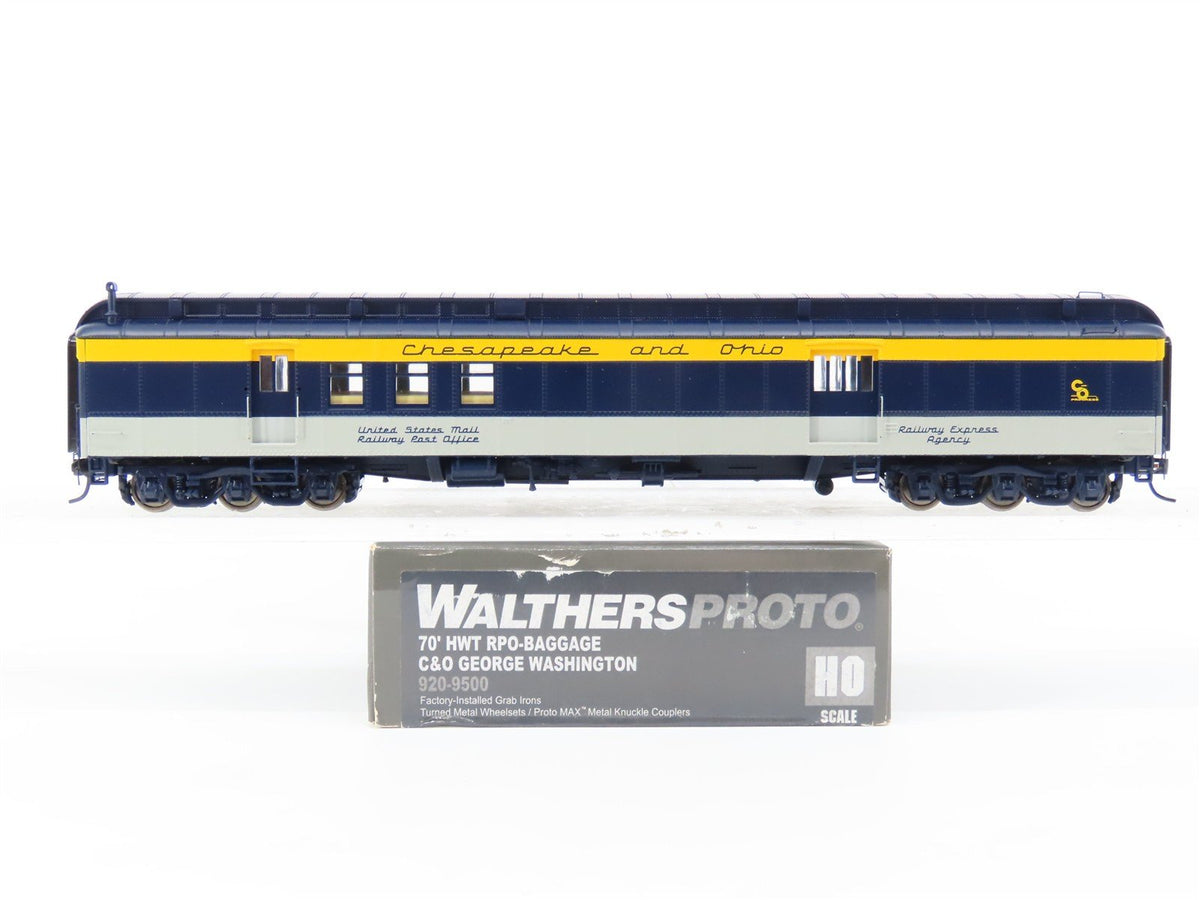 HO Walthers Proto 920-9500 C&amp;O George Washington 70&#39; RPO-Baggage Passenger