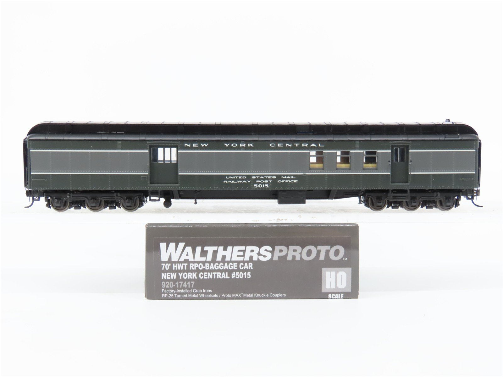 HO Walthers Proto 920-17417 NYC New York Central 70' RPO-Baggage Passenger #5015