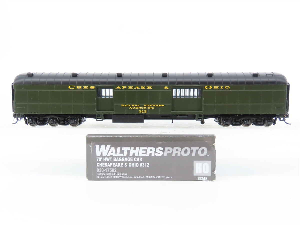 HO Walthers Proto 920-17502 C&amp;O Chesapeake &amp; Ohio 70&#39; Baggage Passenger #312