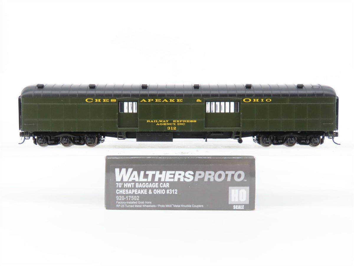 HO Walthers Proto 920-17502 C&amp;O Chesapeake &amp; Ohio 70&#39; Baggage Passenger #312