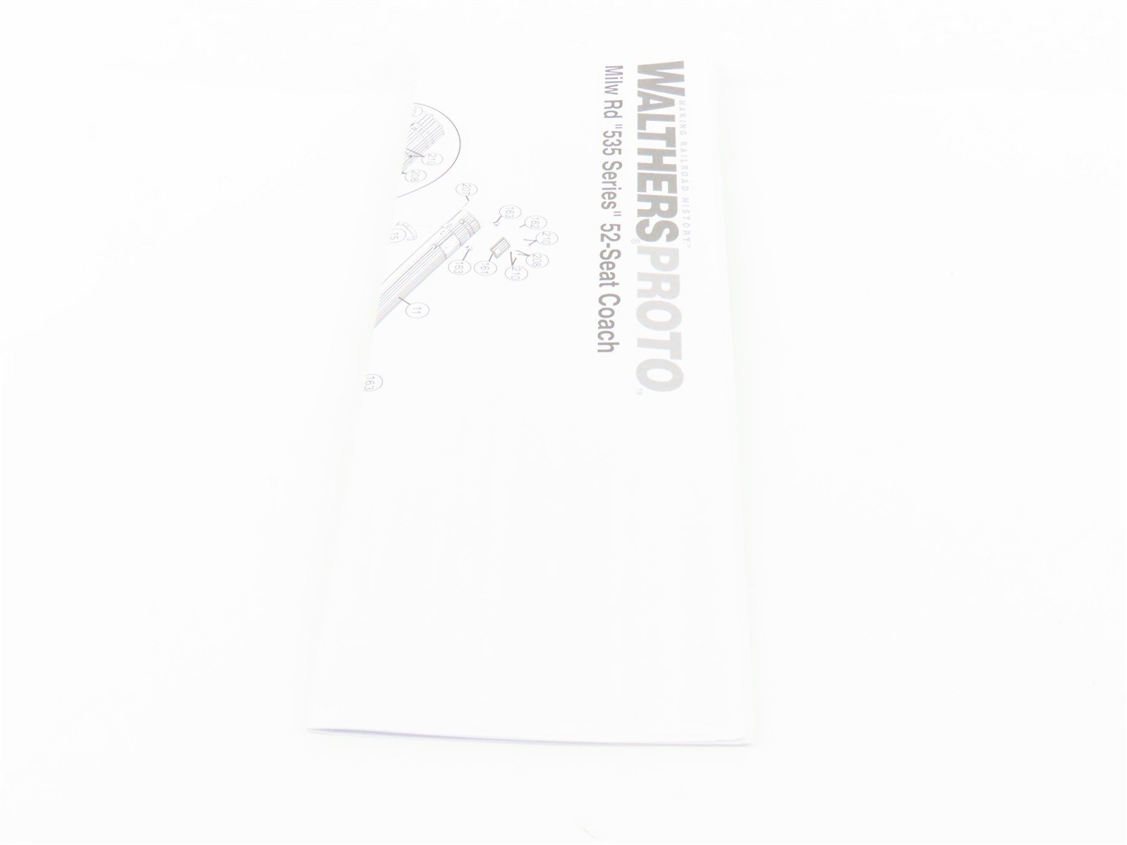 HO Walthers Proto 920-9151 MILW 85' 52-Seat Coach Passenger Car #343 wLights