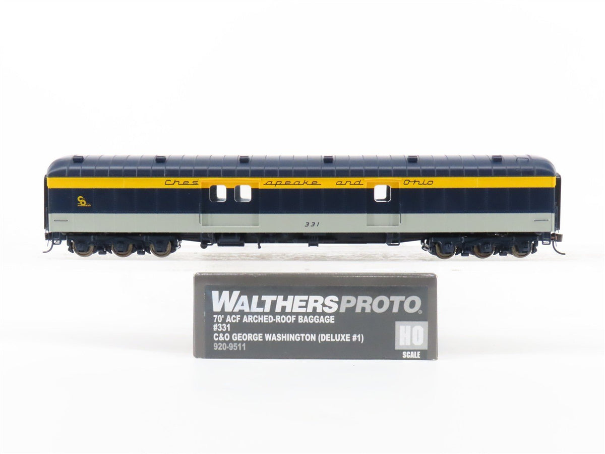 HO Scale Walthers Proto 920-9511 C&amp;O Railway 70&#39; ACF Baggage Passenger Car #331