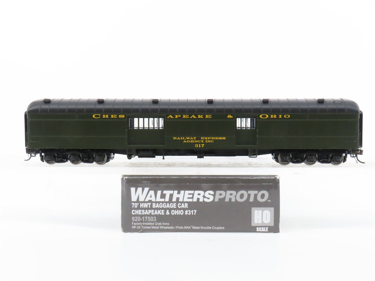 HO Scale Walthers Proto 920-17503 C&amp;O Railway 70&#39; HWT Baggage Passenger Car #317