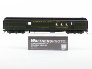 HO Scale Walthers Proto 920-17504 C&O 70' HWT RPO-Baggage Passenger Car #81