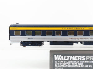 HO Walthers Proto 920-9515 C&O 85' P-S 10-6 Sleeper Passenger Car #2606 w/ Light