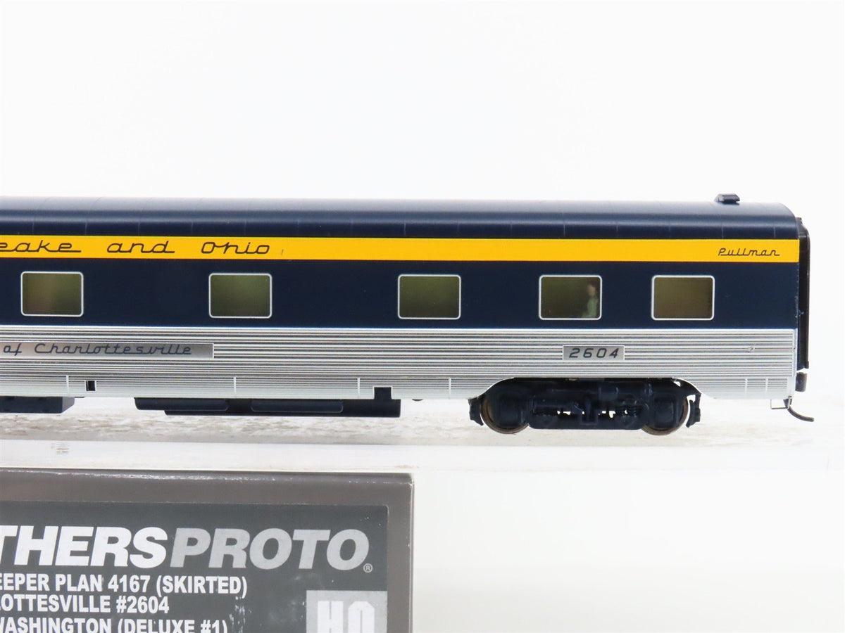 HO Walthers 920-9514 C&amp;O 85&#39; P-S 10-6 Sleeper Passenger Car &quot;Charlottesville&quot;