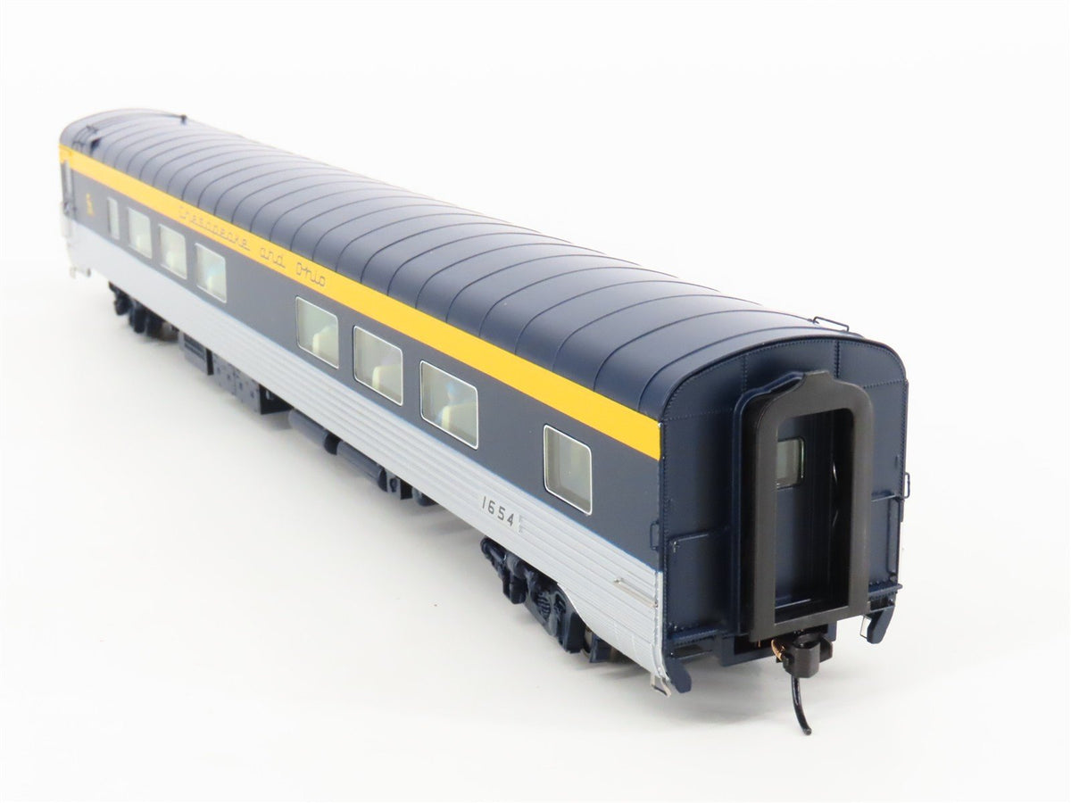 HO Walthers 920-9523 C&amp;O 85&#39; P-S 52-Seat Coach Passenger Car #1654 w/Lights