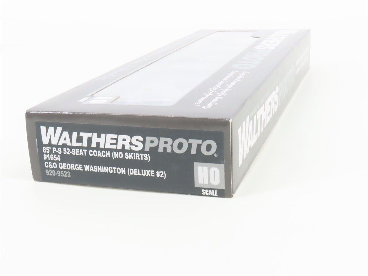 HO Walthers 920-9523 C&amp;O 85&#39; P-S 52-Seat Coach Passenger Car #1654 w/Lights