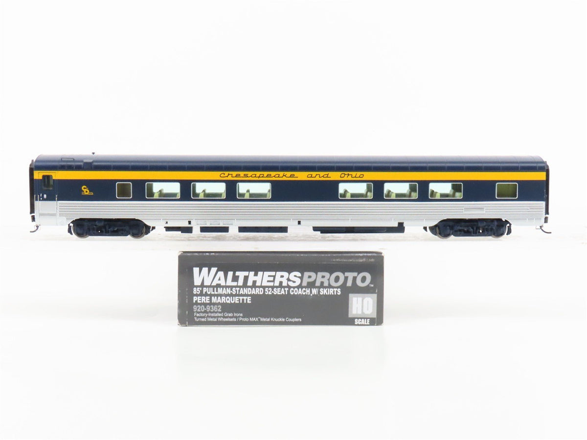 HO Scale Walthers 920-9362 C&amp;O 85&#39; Pullman 52-Coach Passenger Car Pere Marquette